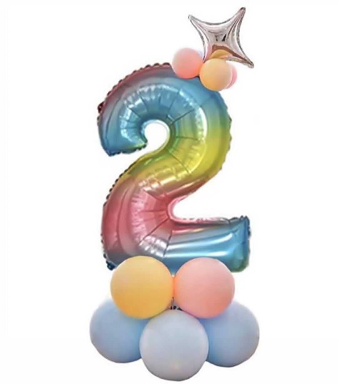 Zestaw balonów z CYFRĄ 2 urodziny impreza bal rocznica