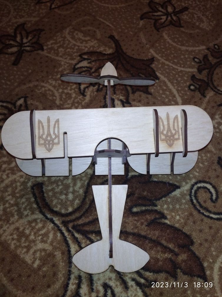 літак біплан конструктор дерев'яний