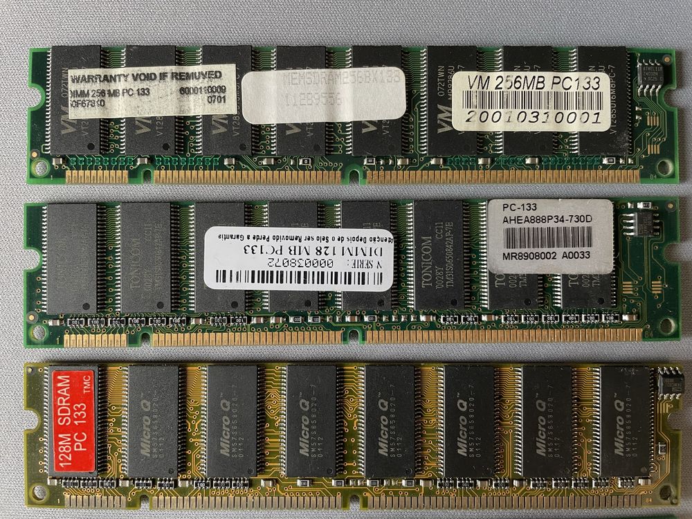 Memorias RAM PC-100 / PC-133 / PC-3200U / PC2-5300S
