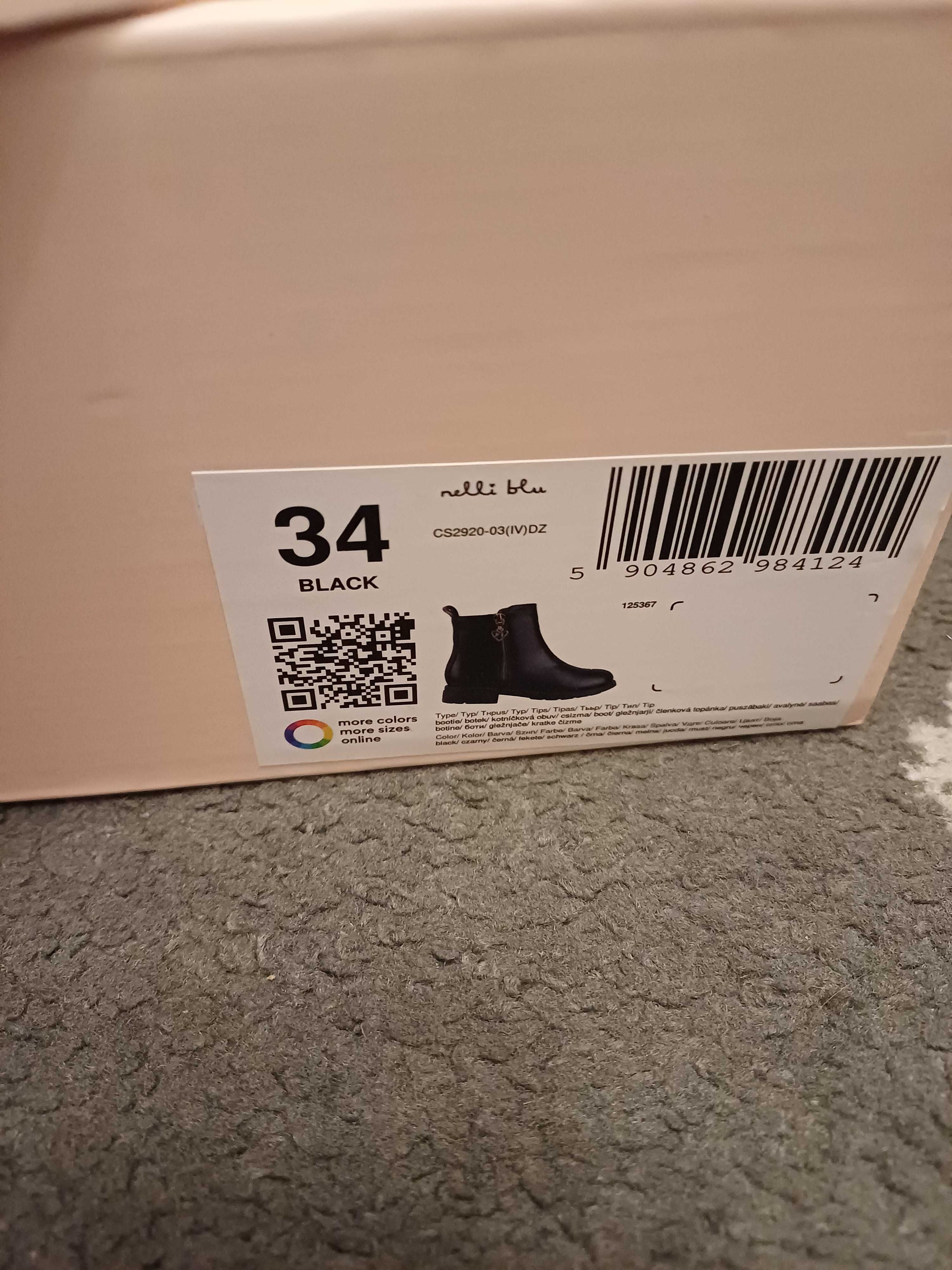 Botki czarne rozmiar 34