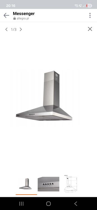 Okap kominowy przyścienny Amica OKP6221Z 60cm 388 m³/h 58-65 dB LED Sr