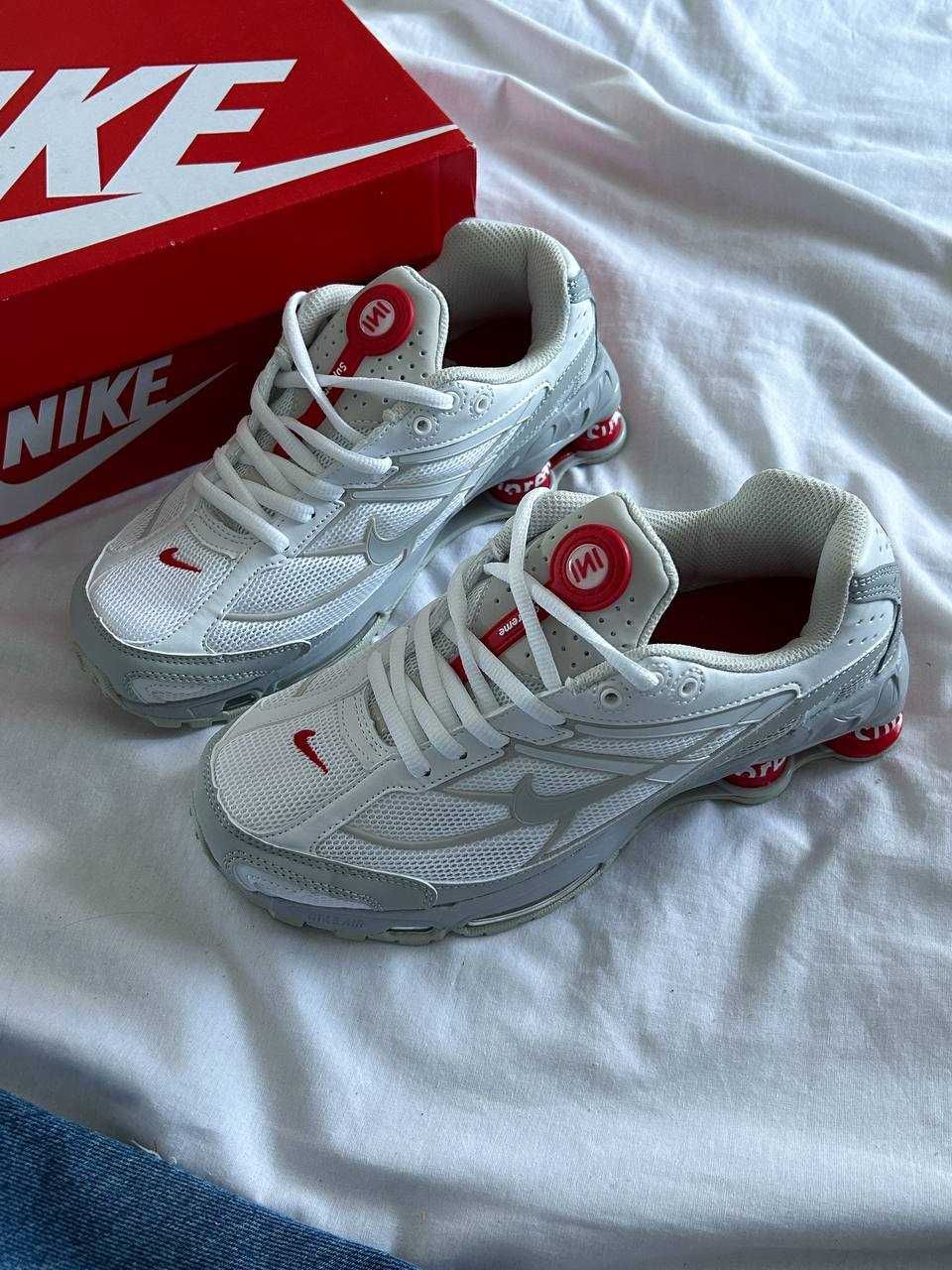 Чоловічі кросівки Nike x Supreme Shox Ride 2 SP білий з сірим Q217 ТОП