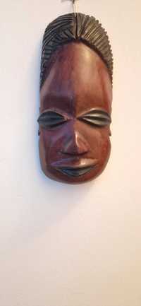 Egzotyczna maska z drewna Afryka sztuka plemienna rdzenna dekor