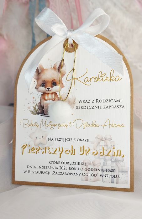 Zaproszenia Chrzest, Roczek,Urodziny,Komunia