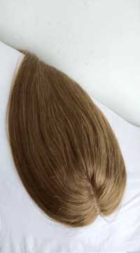nowy naturalny topper 100% ludzki włos tupecik uzupełnienie