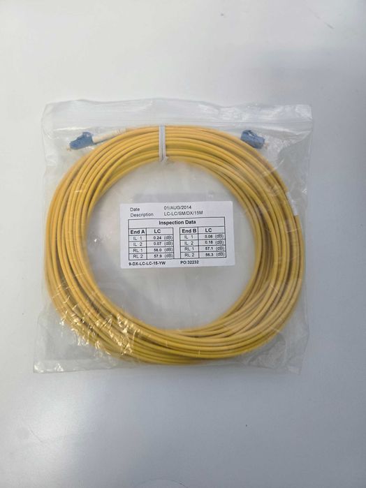 Kabel światłowodowy 75M  LC-LC  15M x 5 szt. 9/125 µ