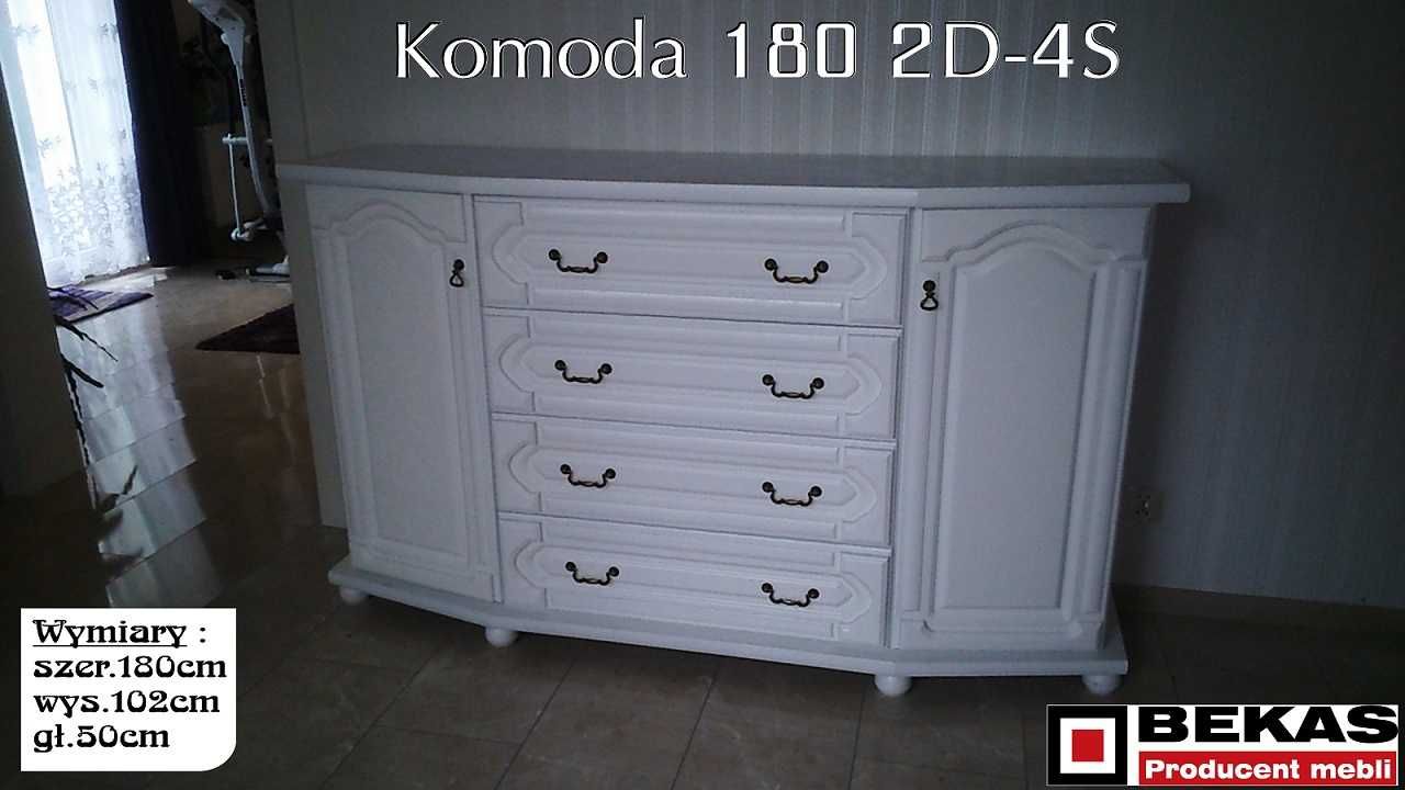 Stylizowana Komoda 180` (2D-4S) Dąb Biały Bekas Meble Stylowe