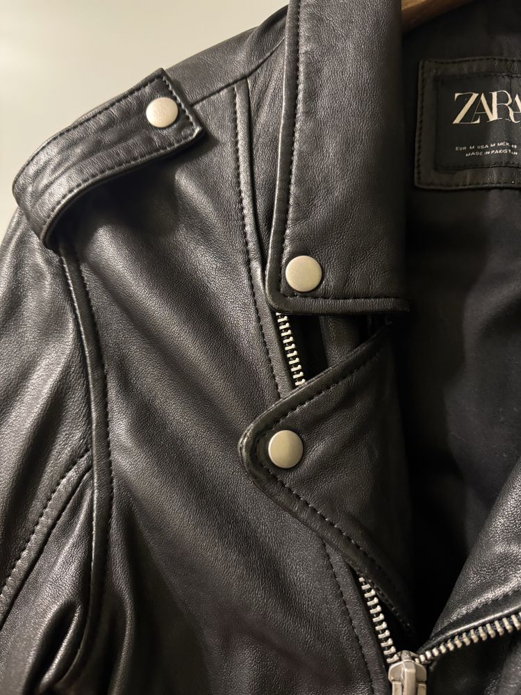 Zara, шкіряна куртка, косуха