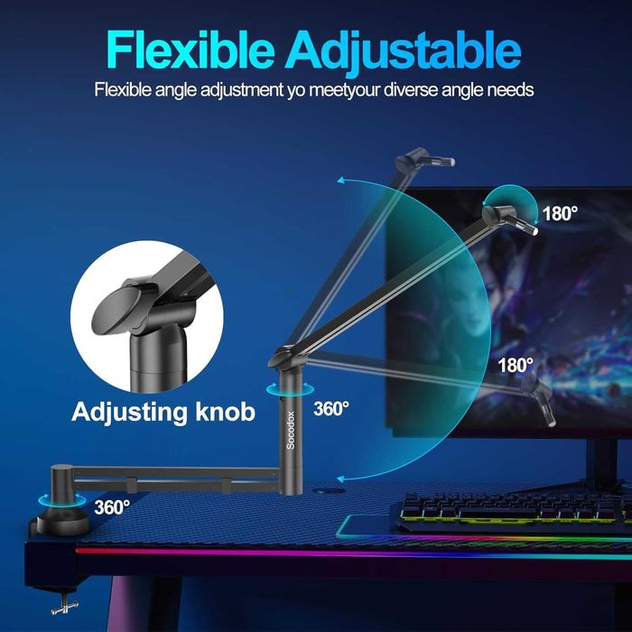 Braço microfone suporte compatível com Røde >2 kg carga baixo perfil