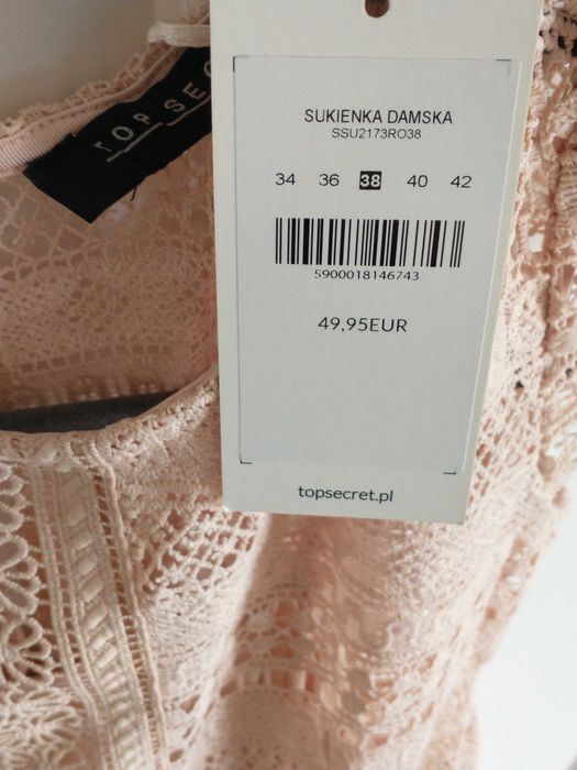 Sukienka koronkowa, rozmiar 38 top secret