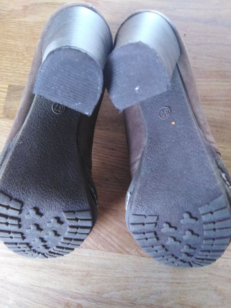 Buty damskie botki skórzane brązowe Wojas rozm. 37