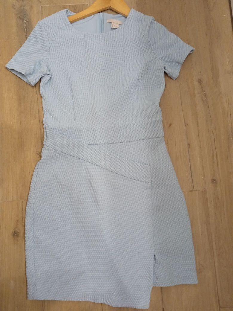 Sukienka S H&M niebieska