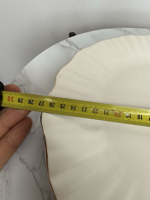 2 szt Talerze Duże Obiadowe Ozdobne Do placka Gold Arista