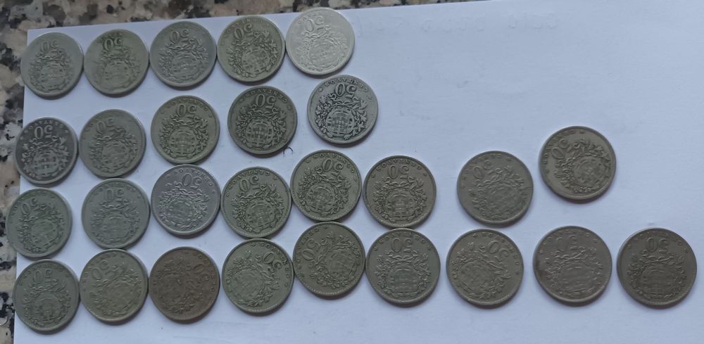 Coleção de 50 centavos alpaca- datas diferentes  - falta 1935 e 1938