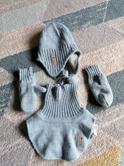 Komplet zimowy dla dziecka Reserved, czapeczka +komin +rękawiczki