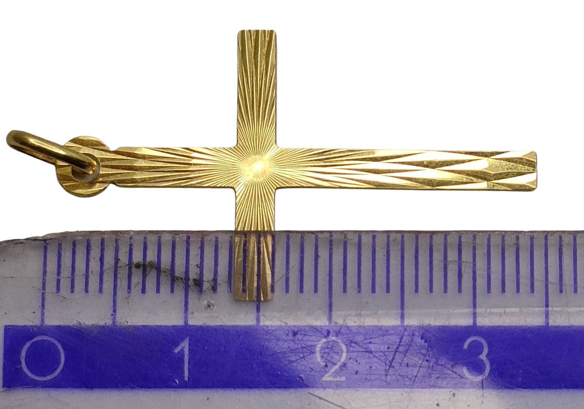 Złota zawieszka krzyż 585/0,87G/3,5cm x 2cm