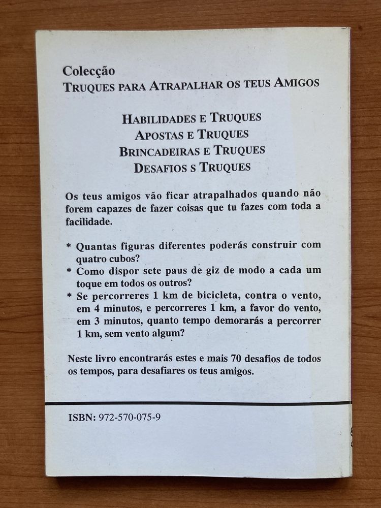 Livro - Desafios e Truques – para Atrapalhar os teus Amigos