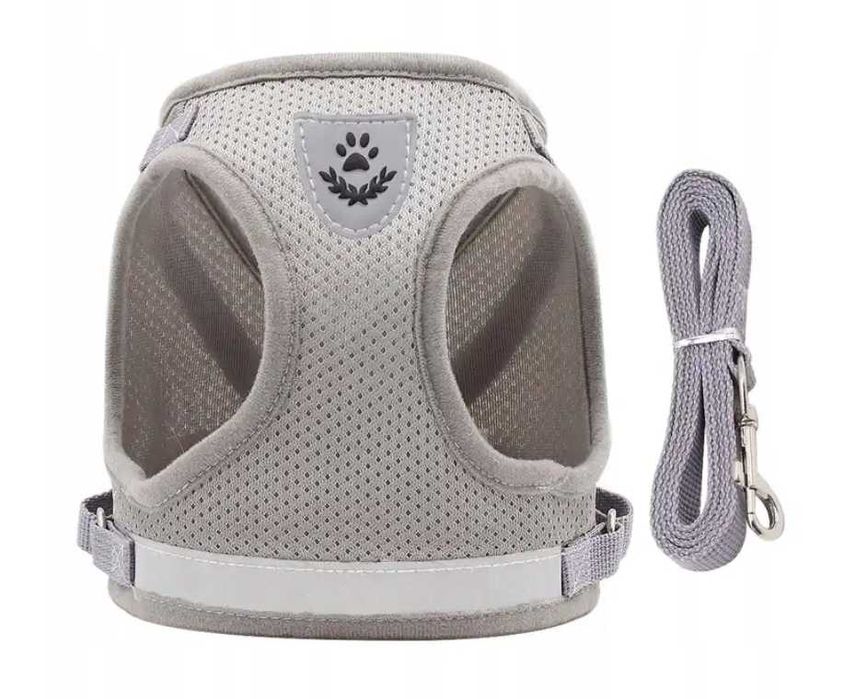 SZELKI bezuciskowe spacerowe regulowane odblask dla kota psa XS Smycz