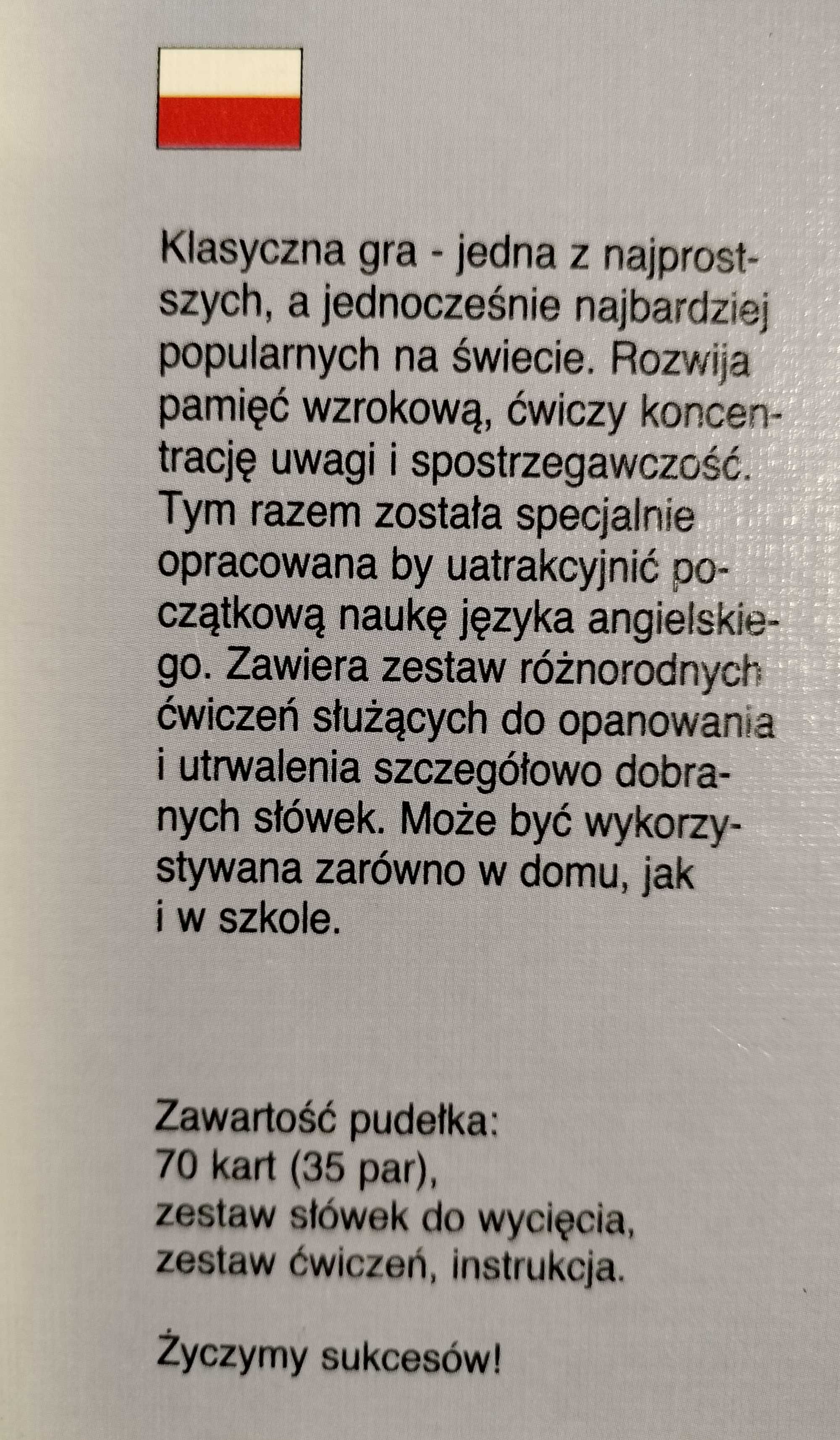 Gra pamięciowa do nauki języka angielskiego