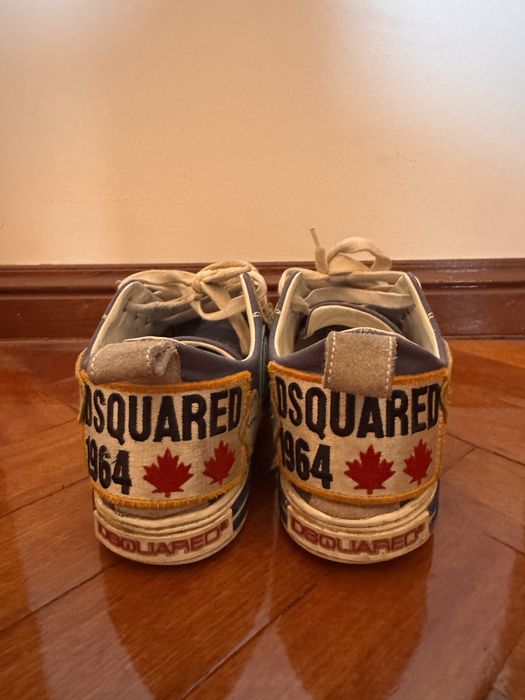 Dsquared2 Blue Canvas Embroided Patch Low Top Sneakers 39