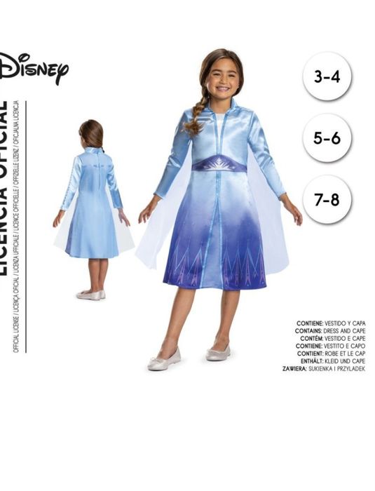 Kostium przebranie księżniczka lodu dla dziewczynki rozmiar 122