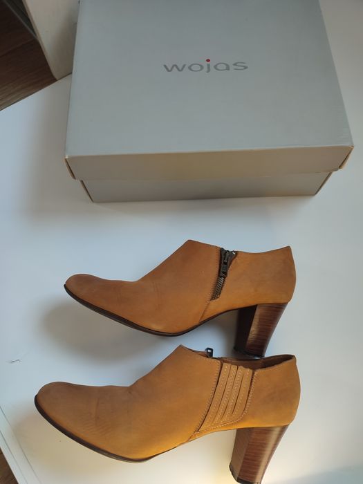 Botki damskie firmy Wojas roz 40, karmelowe , skóra naturalna