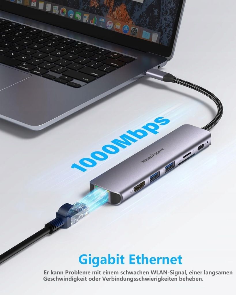 Adapter  HD stacja dokująca 7 w 1 USB C 100W HUB