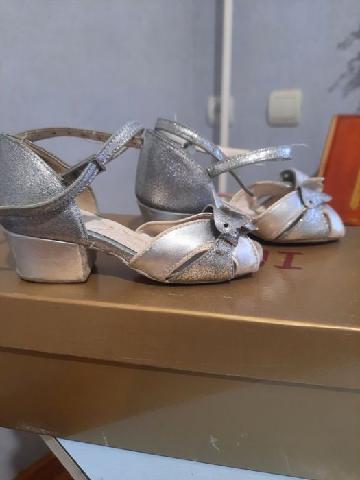 Туфли для бальных танцев Galex, размер 15,5 серебрянные
