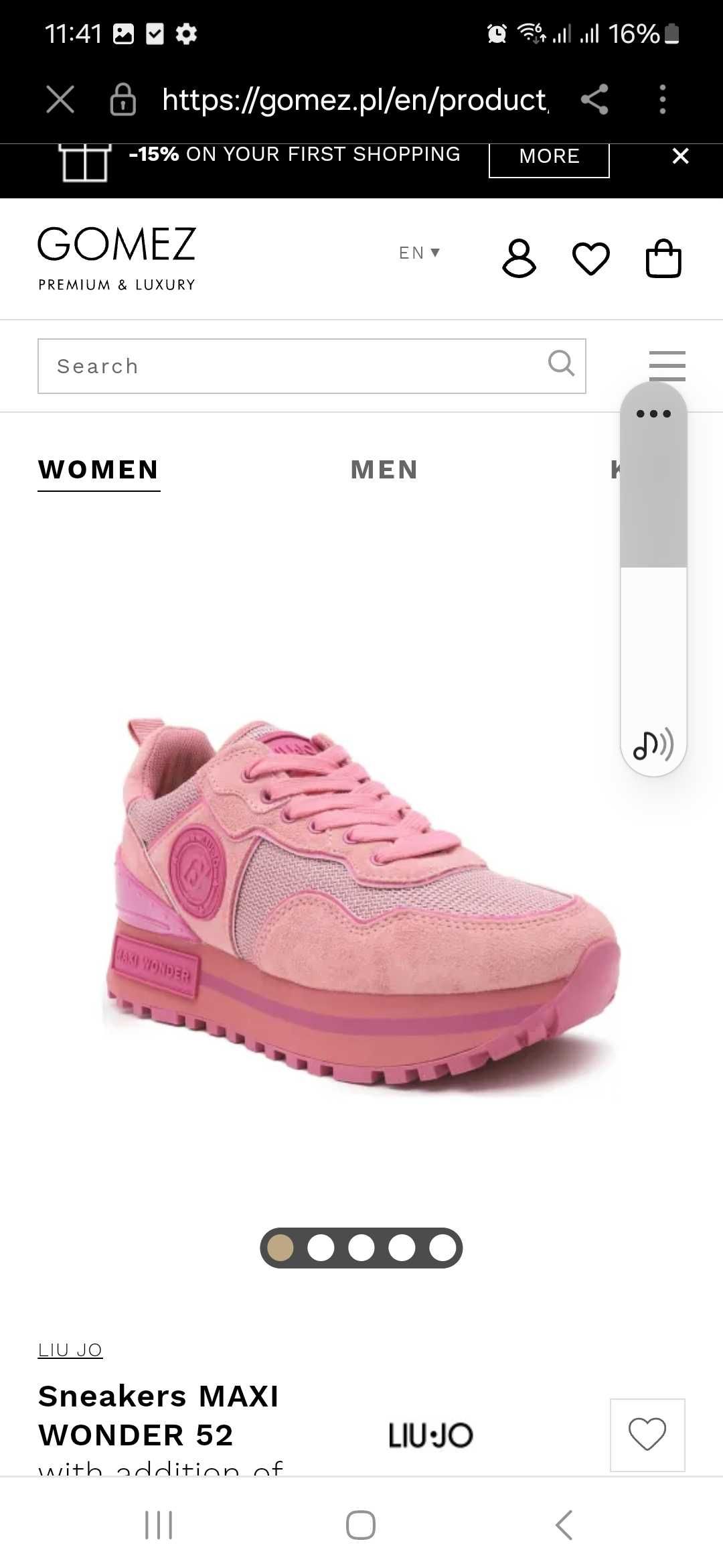 Liu Jo wonder sneakers różowe rozmiar 40