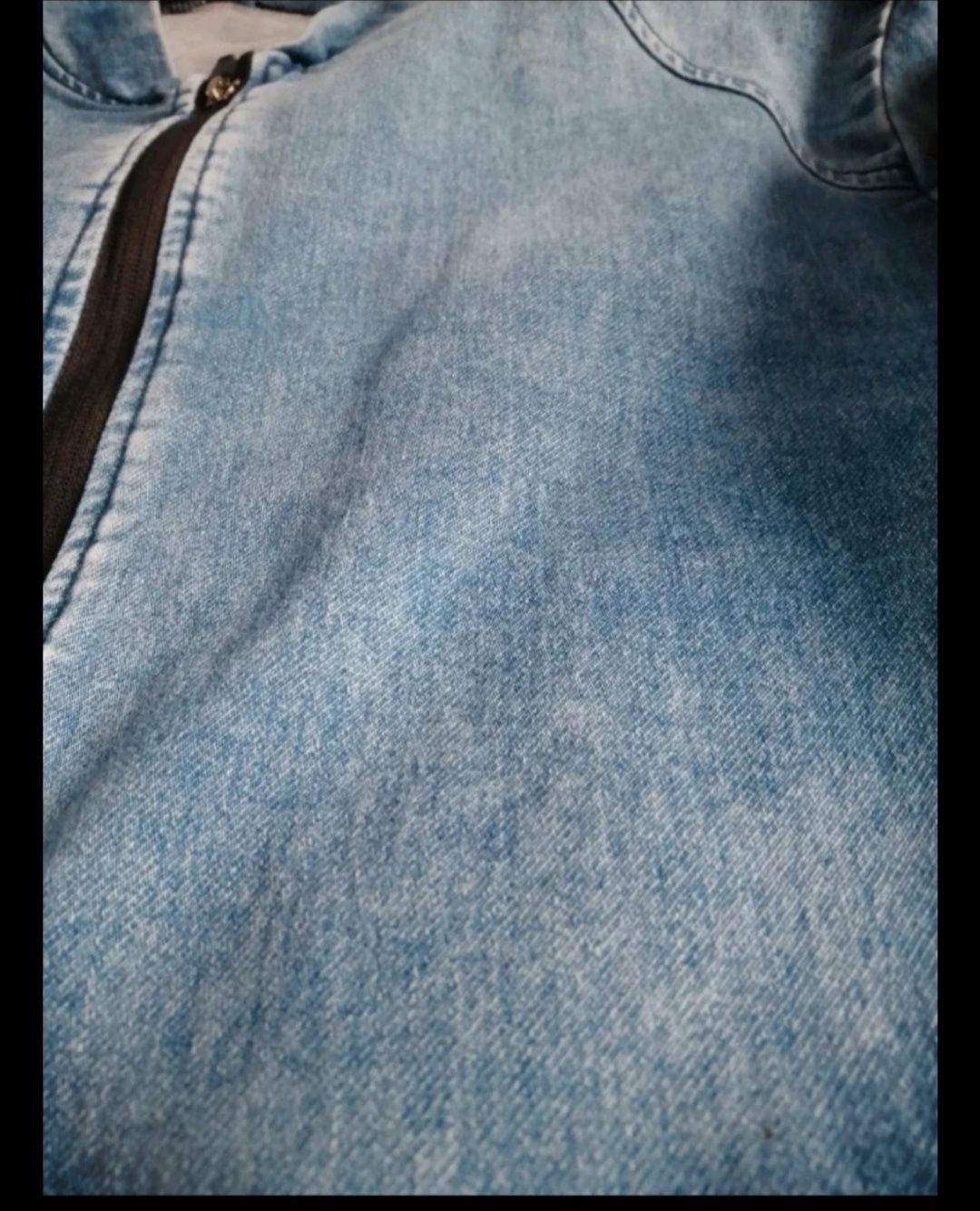 Bluza/kurtka jeansowa, suwak, niebieska, 70% bawełna, Ombre