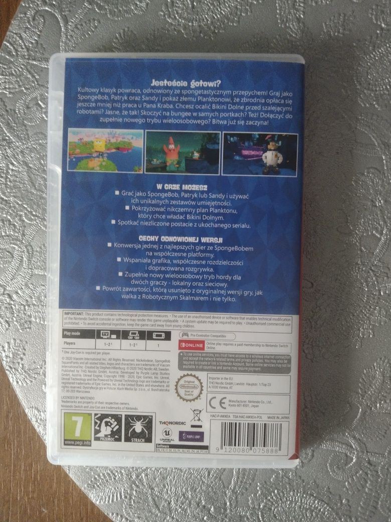 SpongeBob Battle for Bikini Bottom Rehydrated gra Nintendo SWITCH