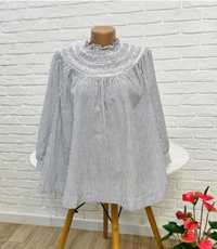Блузка блуза нарядная состав хлопок с длинным рукавом  р 50-52 идеальн