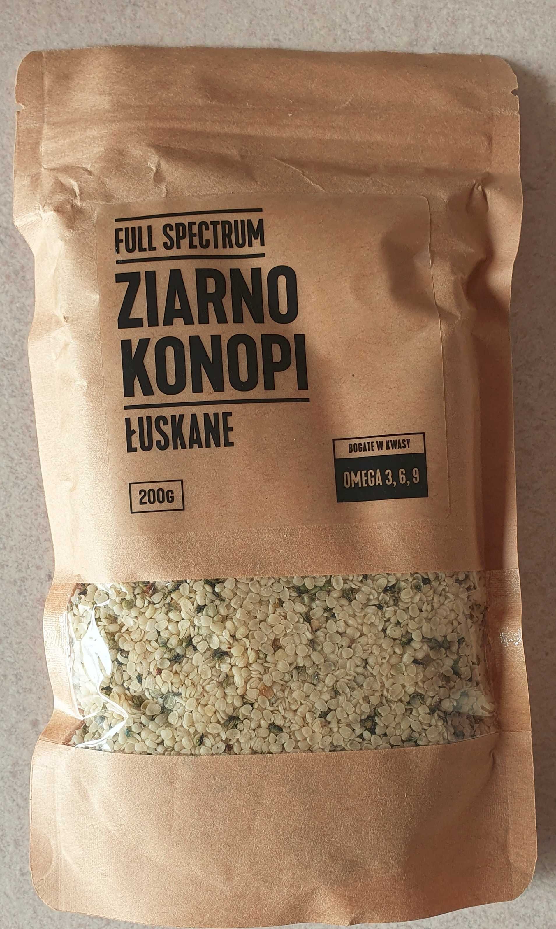 Ziarno konopi łuskane BIO, VEGAN, RAW 200 g