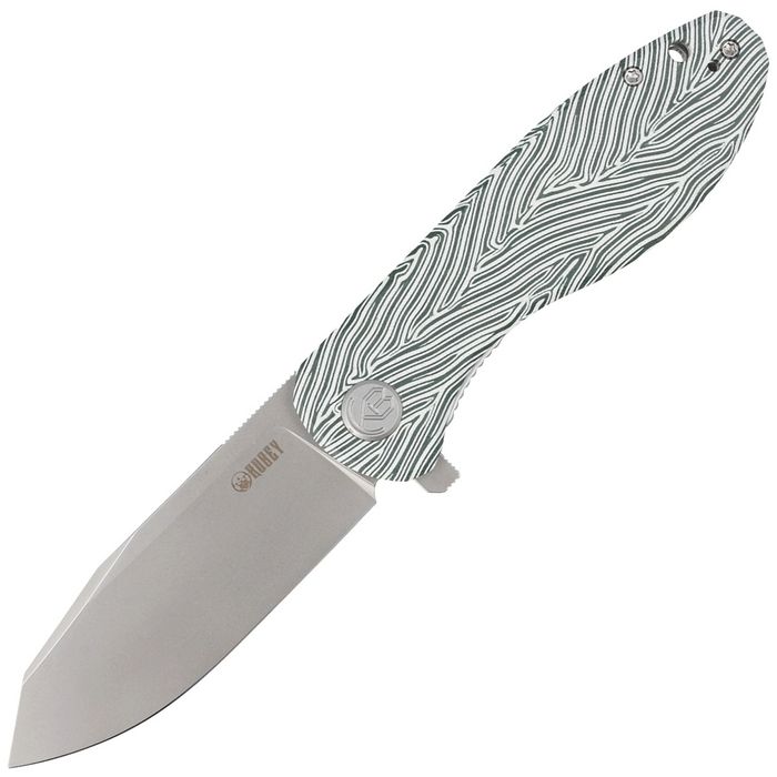Nóż składany Kubey Knife Master Chief White Green G10, Bead Blast