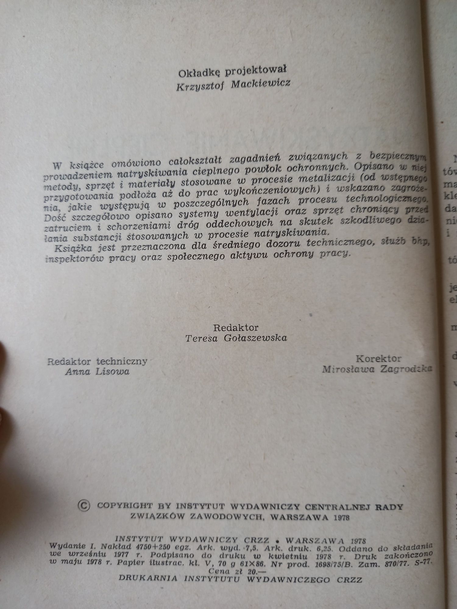 Natryskiwanie cieplne powłok ochronnych J.Brennek, W.Milewski 1978