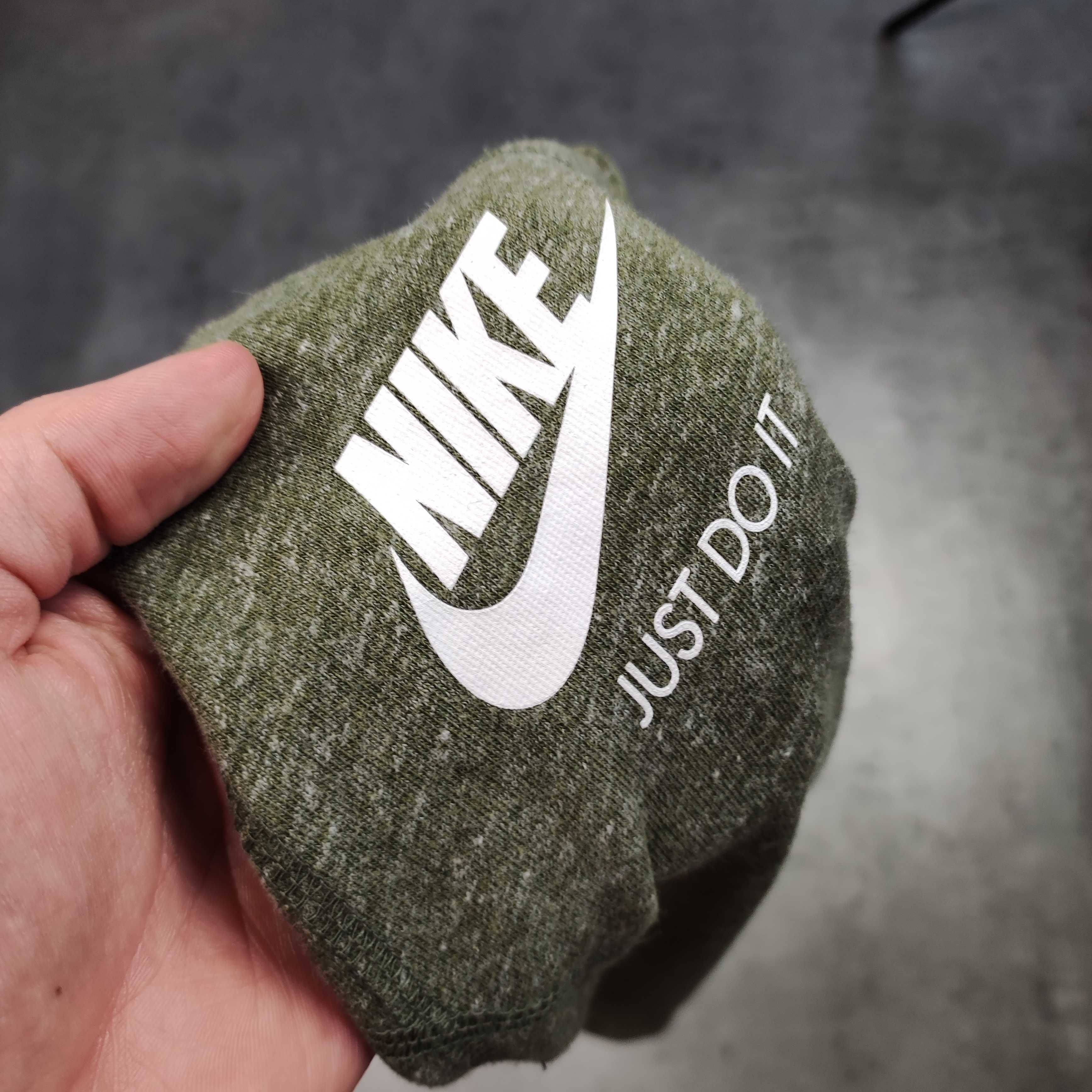 MĘSKA Bluza Bluzka Cienka Duże Logo Khaki Nike Sportowa Lekka Do It