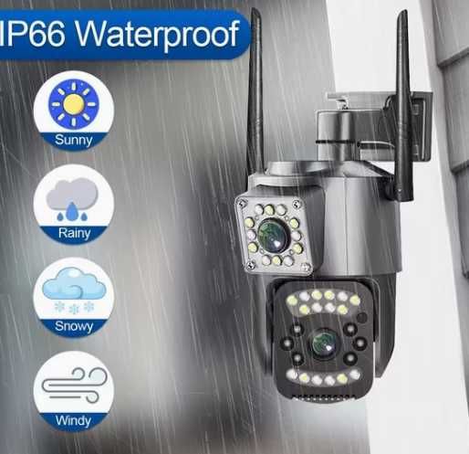 Zewnętrzna kamera 4G karta sim full HD dwa obiektywy 8MP APLIKACJA