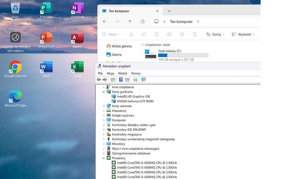 Laptop Gamingowy Lenovo Intel I5-6300 HQ 16GB DDR4 GTX 950 256GB NVME