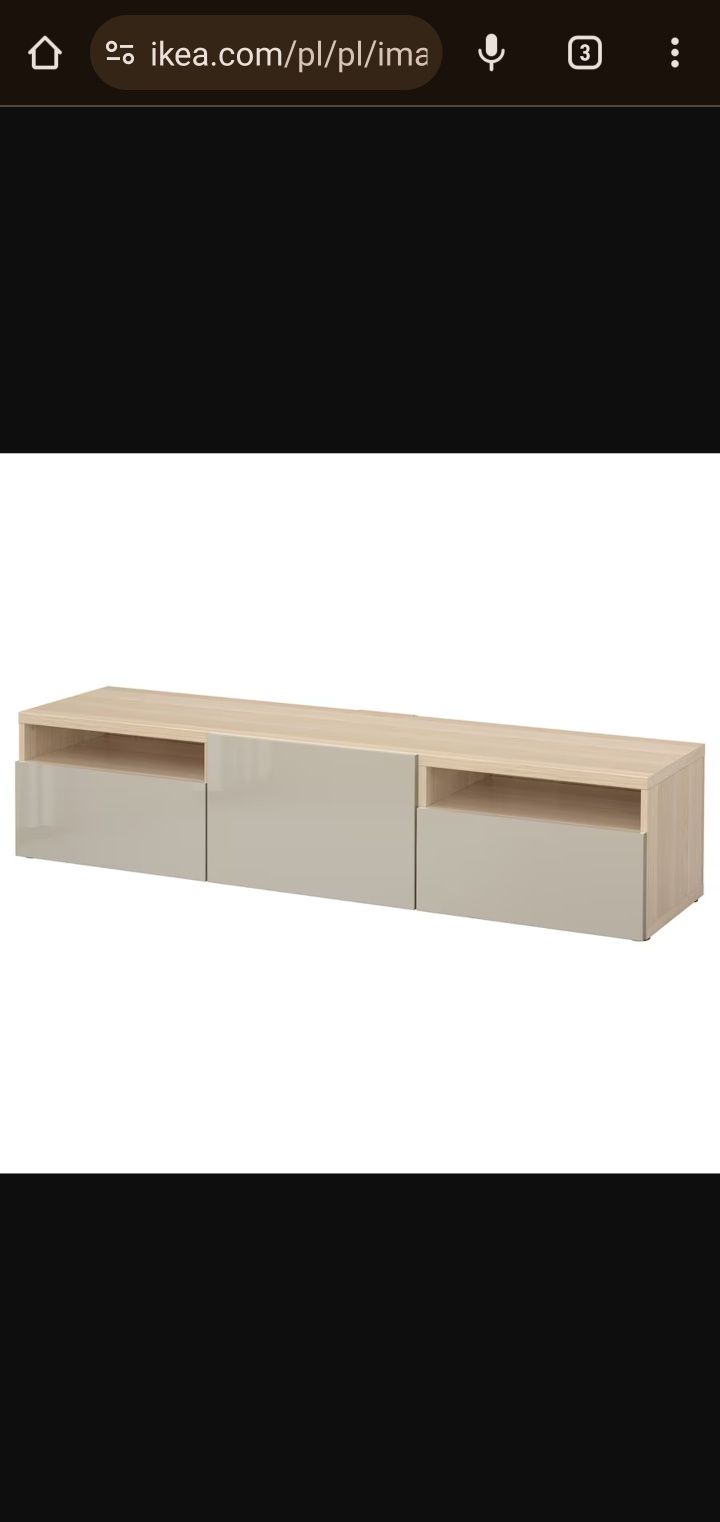 BESTÅ IKEA dwie szuflady wraz z frontem 60x26 połysk beżowy