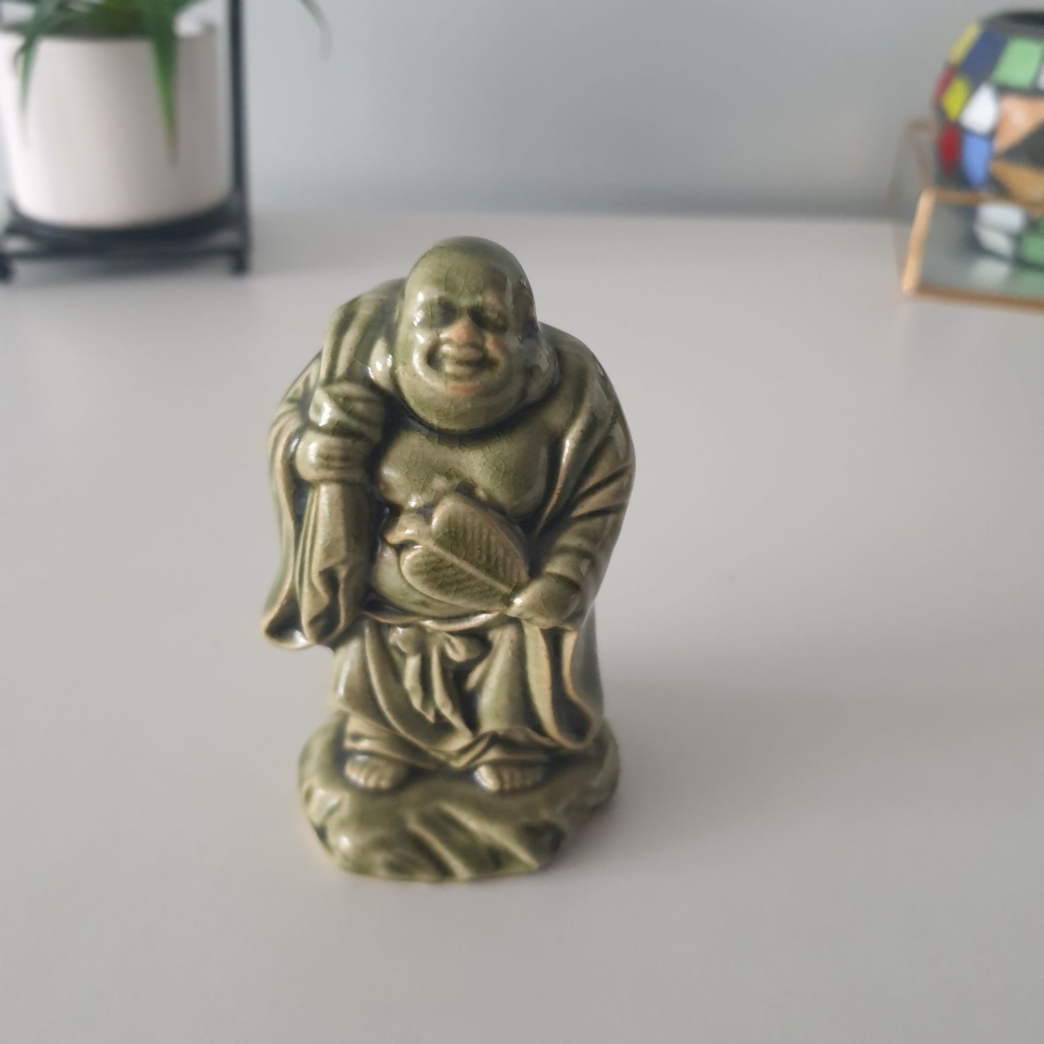 Budda figurka ceramiczna Tybet Buddha na szczęście I kasę NOWA