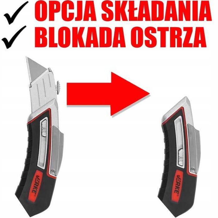 Noż składany do tapet z ostrzem trapezowym  VERKE