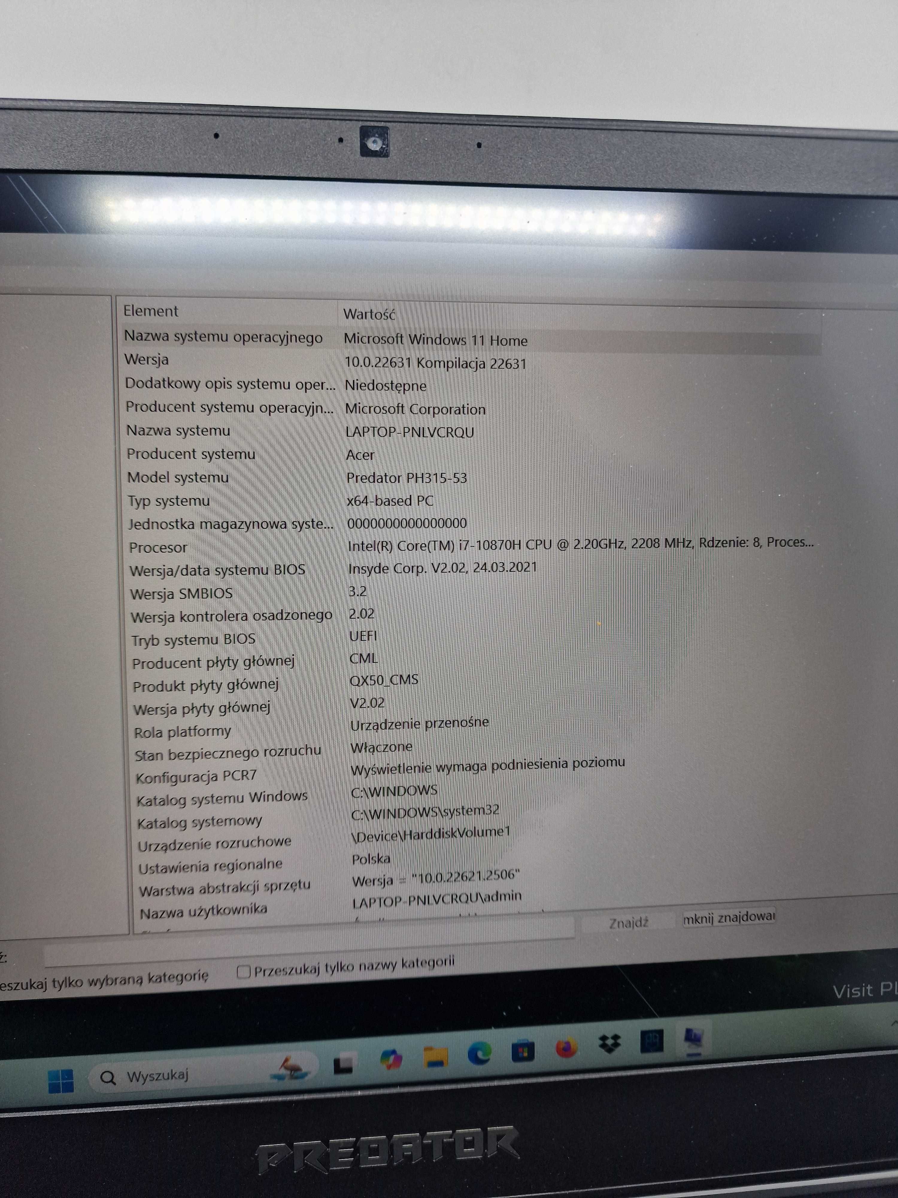 laptop Acer Predator Helios 300