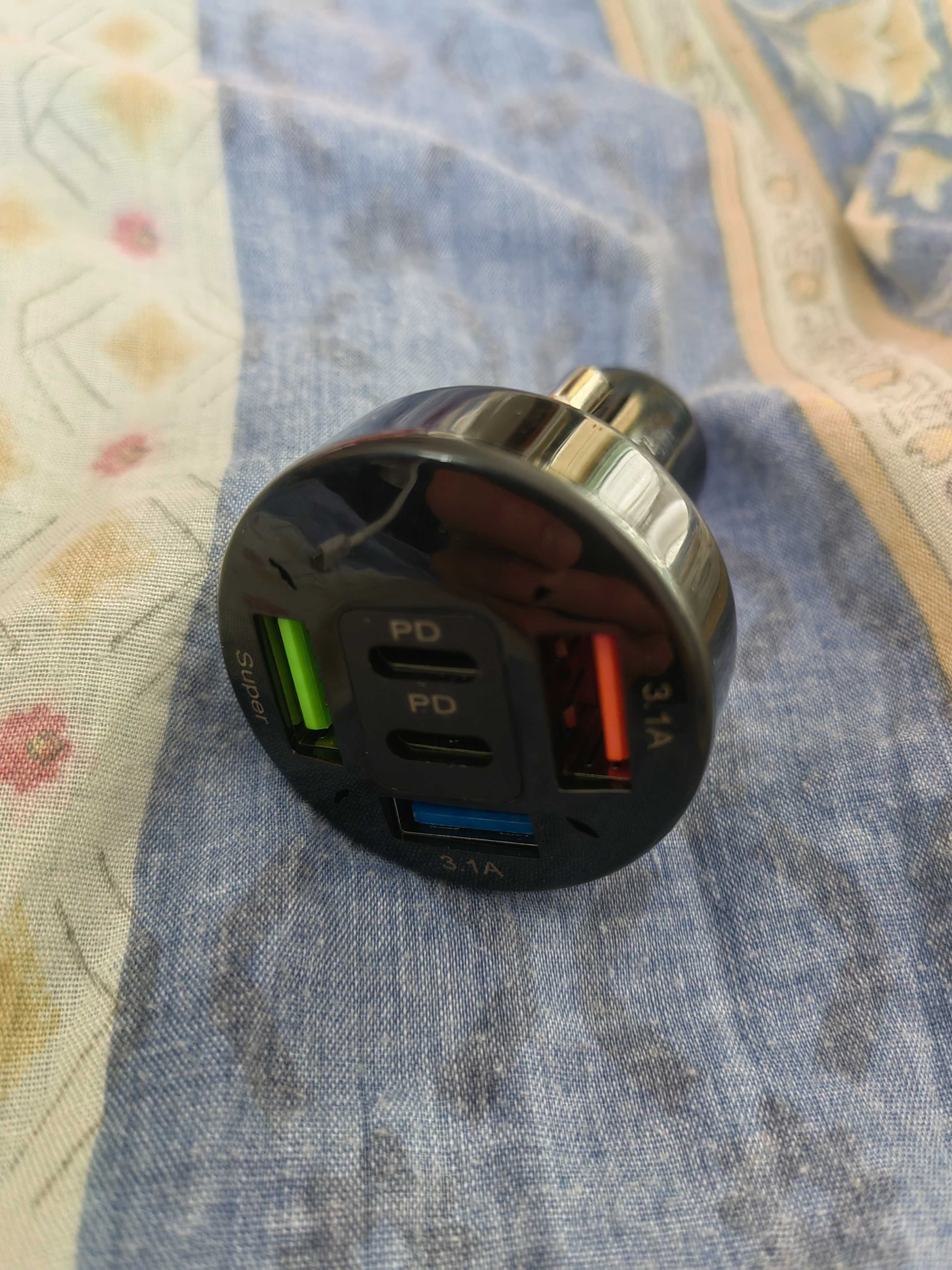Ładowarka samochodowa 2x USB-C + 3x USB | Szybkie ładowanie