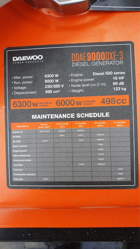 Генератор дизельний Daewoo DDAE9000DXE 6.3kw