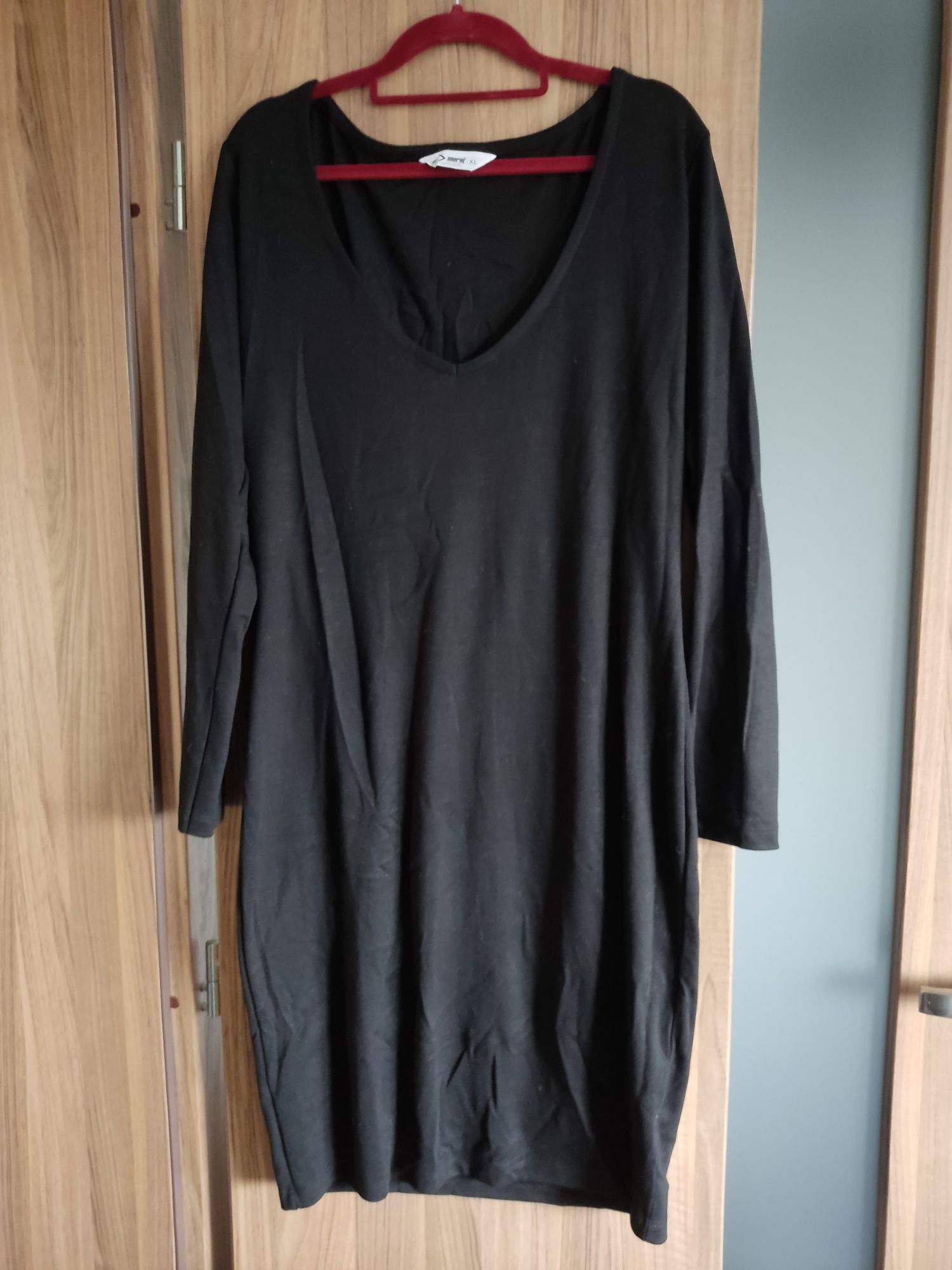 Sukienka midi XL 2XL czarna bawełniana
