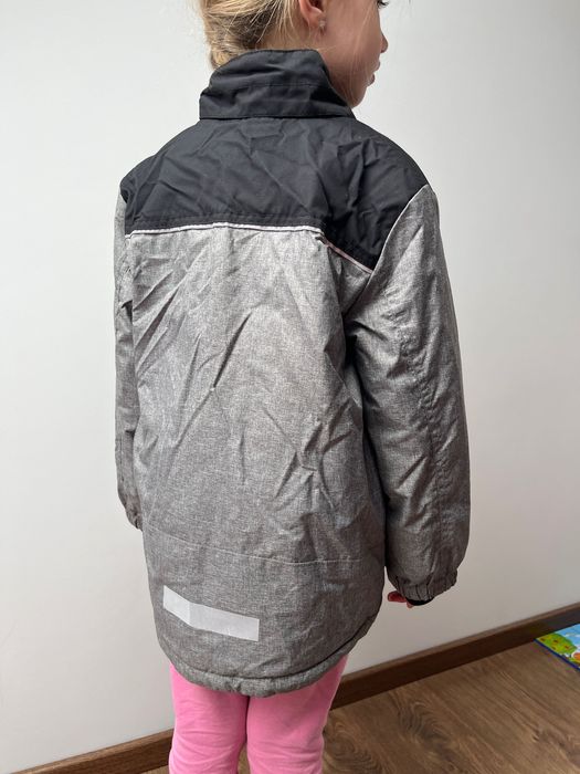 Kurtka na jesień zimę dla chłopca H&M 116-122 cm ciepła Szaro-czarna