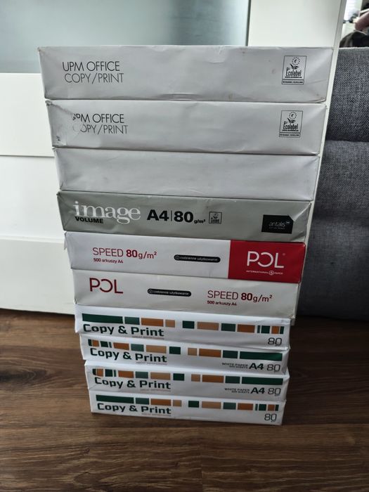 Papier A4 80g/m2  xero i drukarki, 10 ryz, mix