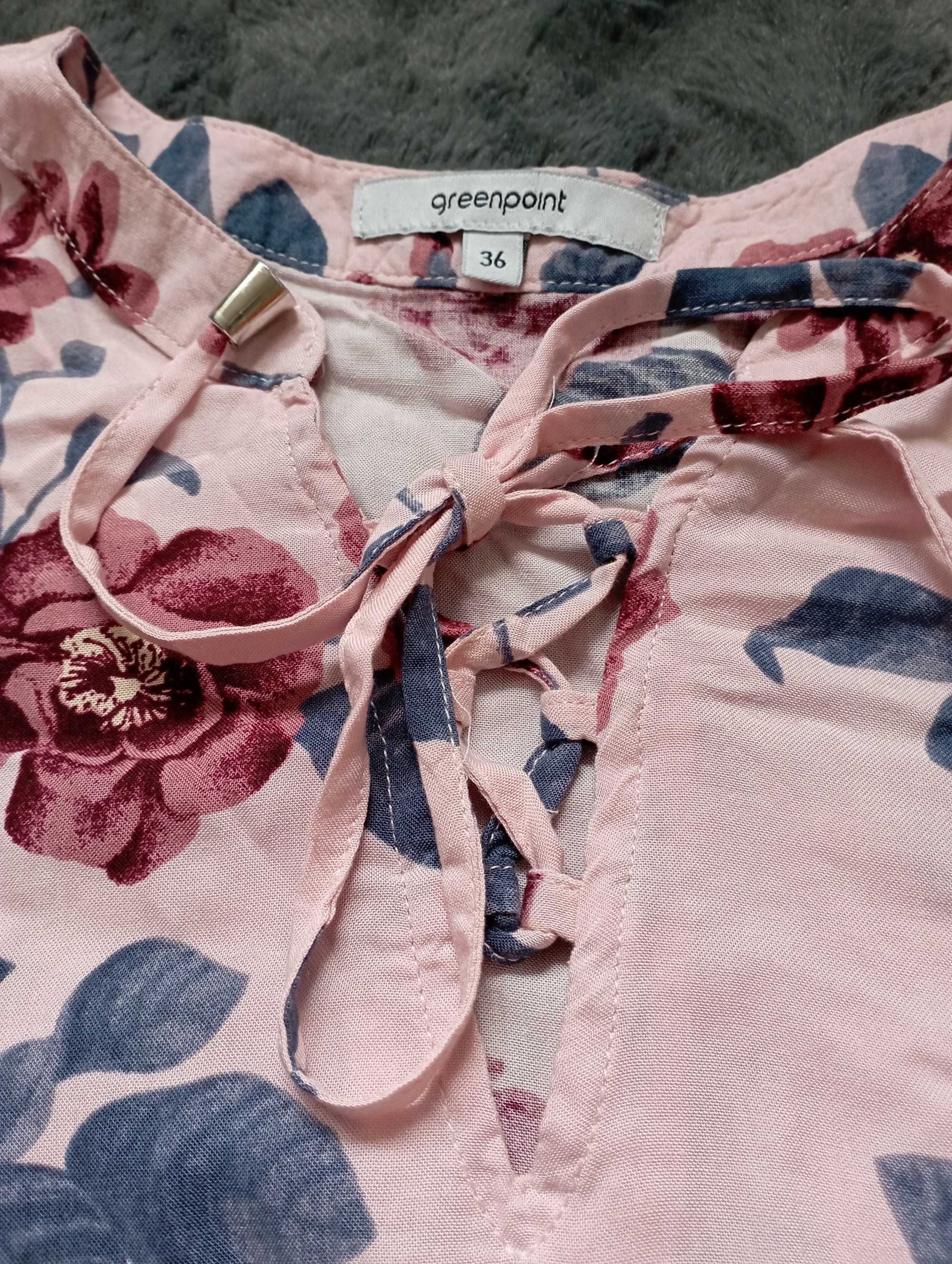 Różowa koszula w piękne kwiaty rozmiar 36 - 38 - wiskoza