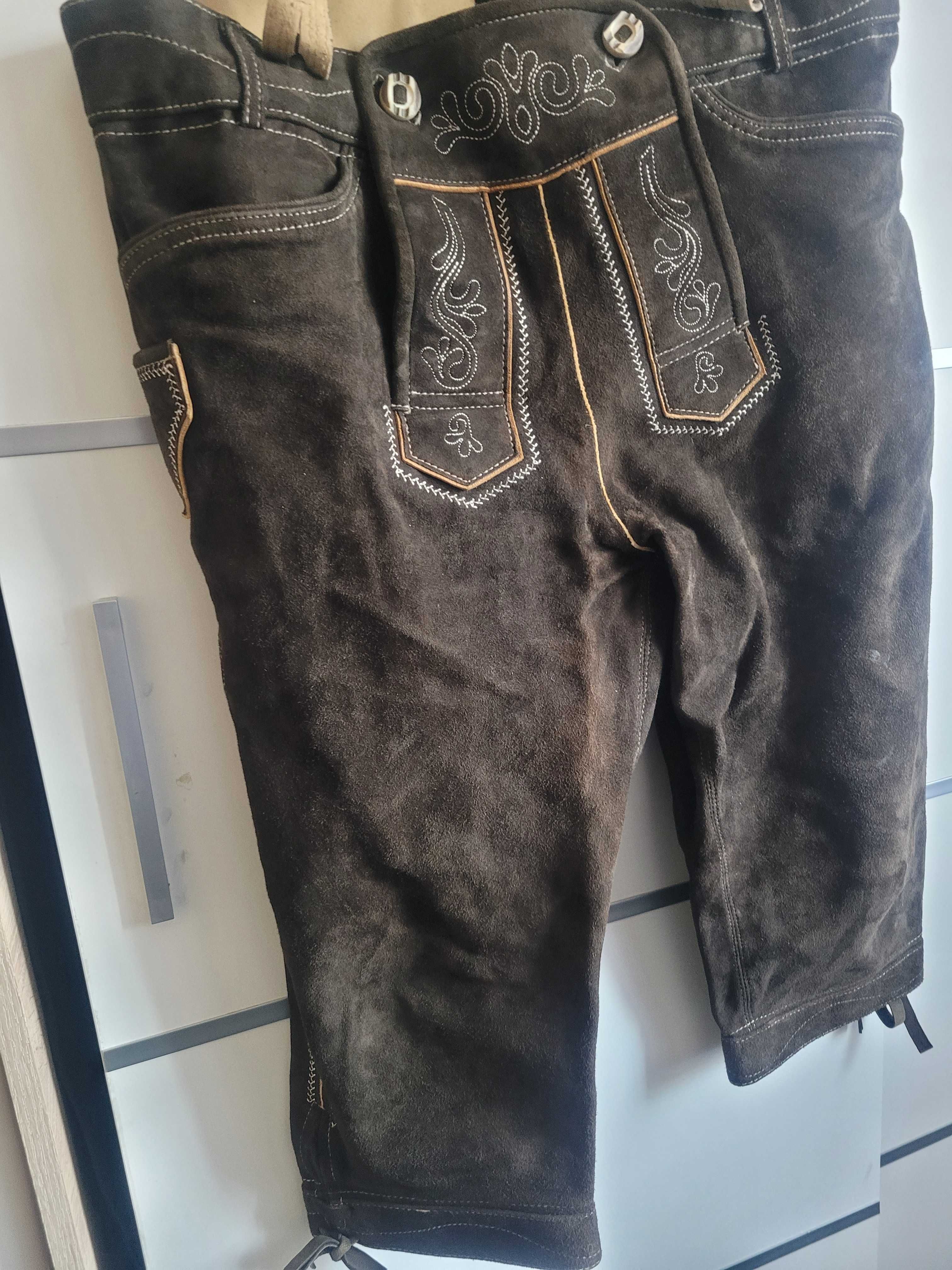 Mega skórzane spodnie w stylu bawarskim na Oktoberfest r.52