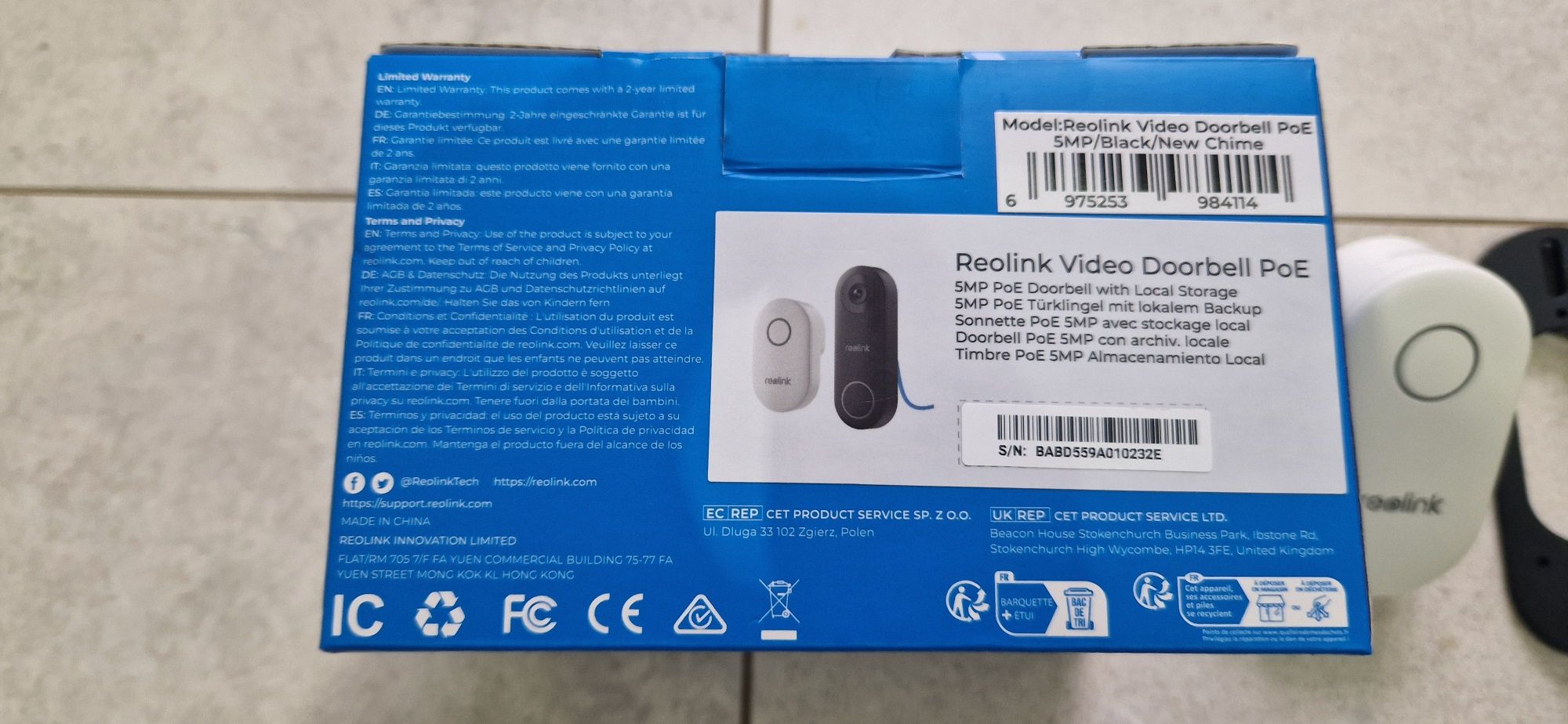 Dwukierunkowy Wideodomofon Reolink 5MP PoE Smart Home Wykrywanie osób